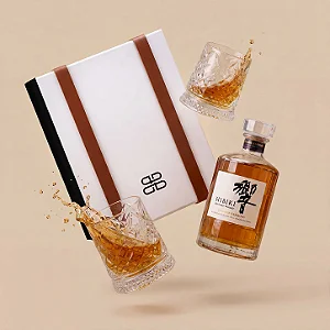 Kit Whisky Hibiki Japanese Harmony & Copos Giratórios