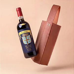 Kit Vinho Barbi Brunello di Montalcino 2020 & Porta-Vinho Personalizado em Couro