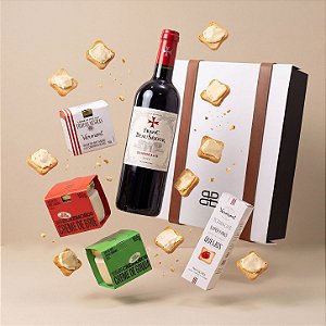 Kit Vinho Bordeaux, Degustação de Queijos & Torradas