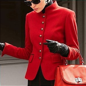 Casaco Lã Italiana Stella - Vermelho