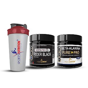 Combo Performance = Rider Black + Beta Alanina 200gr + Brinde Coqueteleira - Sports Nutrition