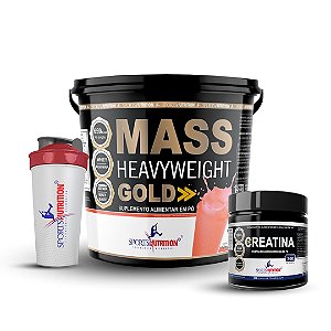 Combo Mass Power= Mass Heavyweight 4kg + Creatina 300gr + Brinde Coqueteleira - Sports Nutrition