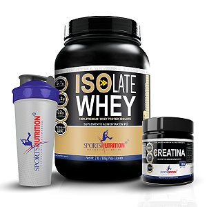 Combo Turbo Isolate = Isolate Whey + Creatina 300gr + Brinde Coqueteleira - Sports Nutrition
