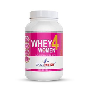 Whey Protein 4 Women com Colágeno - Sabor Morango - 908g - Sports Nutrition