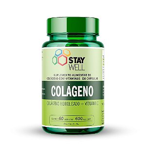 Colágeno Hidrolisado + Vitamina C 600mg - 60 Cápsulas - Stay Well