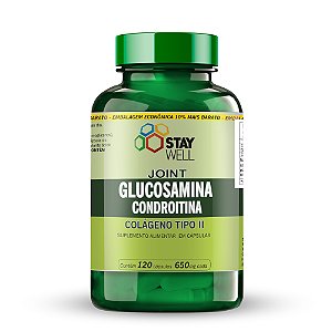 Joint Glucosamina com Condroitina e Colágeno Tipo 2 100% Puro - 120 Cápsulas - Stay Well