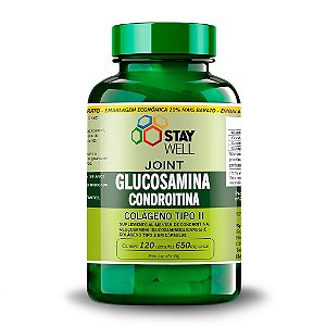 Joint Glucosamina com Condroitina e Colágeno Tipo 2 100% Puro - 120 Cápsulas - Stay Well