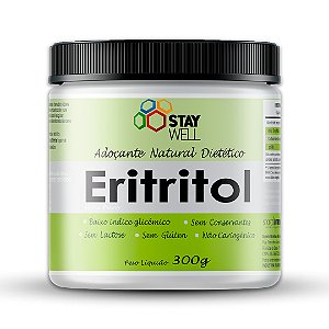 Eritritol 100% Puro Adoçante Dietético - 300g - Stay Well