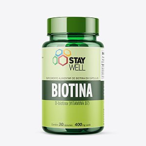 Biotina 400mg - 30 Cápsulas - Stay Well