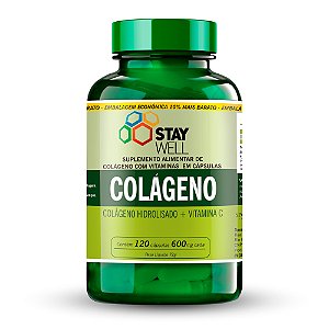 Colágeno Hidrolisado + Vitamina C 600mg - 120 Cápsulas - Stay Well