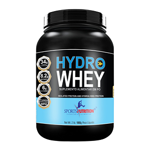 Whey Protein Hidrolisado  Hydro Whey com 34g de proteína por dose - Sabor Baunilha - 908g - Sports Nutrition