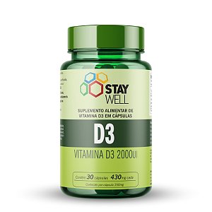 Vitamina D3 2000UI - 30 Cápsulas - Stay Well