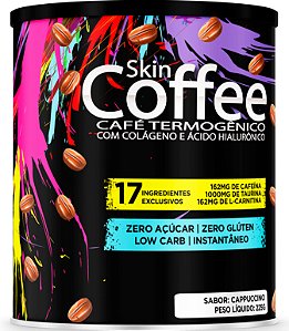 Skin Coffee Café Termogênico Com Colágeno Hidrolisado, Ácido Hialurônico E 17 Ingredientes Exclusivos Low Carb - Sabor: Cappuccino