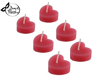 Vela Decorativa Em Formato De Coração Com 6 Unid. Brasil Fetiche