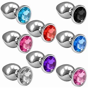 Plug Anal em Metal com Pedra M