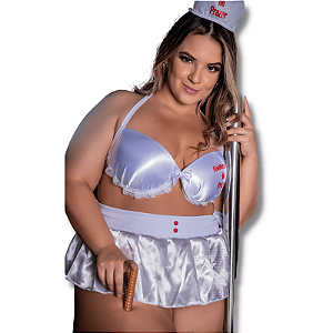 Fantasia Sexy Plus Size com Bojo Fisioterapeuta do Prazer