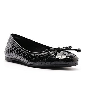 Arezzo Sapatilha Verniz Matelassê Preta