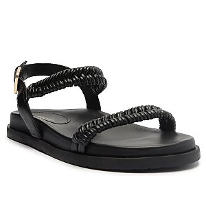 Arezzo Papete Preta Tiras Tramadas Preta