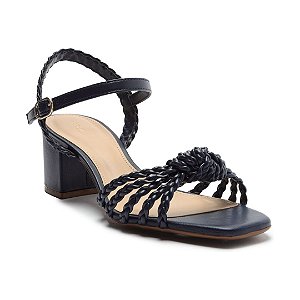 Arezzo Sandalia Marinho Salto Bloco Medio