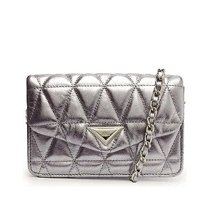 Schutz Bolsa 944 Couro Pequena Prata
