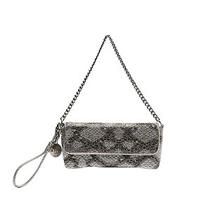Schutz Bolsa Media Couro Metalizada
