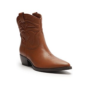 Arezzo Bota Western Salto Baixo Marrom