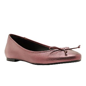 Arezzo Sapatilha Metalizada Roxa Bico Redondo Laço