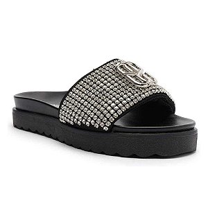 Schutz Sandalia Slide Preta