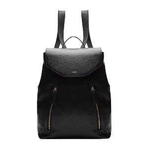 Arezzo Mochila Grande Couro Preta