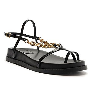 Schutz Papete Chain Ornamental Couro Com Correntes