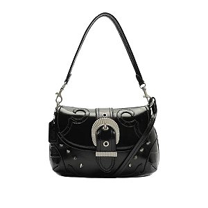 Schutz Bolsa Couro Tiracolo Media Texas Preta