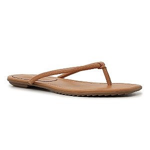 Arezzo Chinelo de Dedo Marrom Couro Geométrico