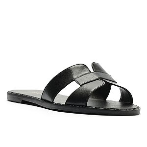 Arezzo Rasteira Couro Essenciais Preta