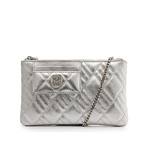 Schutz Bolsa Perry Couro Tiracolo Pequena Prata