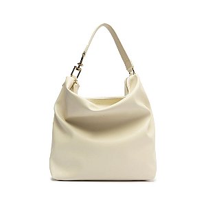 Schutz Bolsa Hobo Pequena Napa Strech Off White