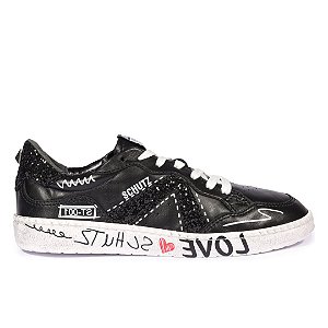 Schutz Tenis St 001 Couro Preto