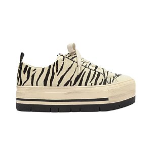 Arezzo Tênis Animal Print Pelo Tratorado High