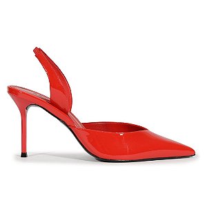 Schutz Scarpin Vermelho Verniz Salto Fino