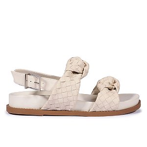 Schutz Papete Kareena Knot Sporty Couro Branca