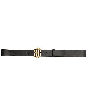 Schutz Cinto de Couro Schutz Dourado Preto