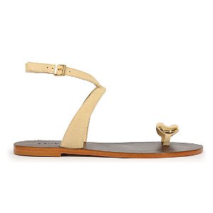 Schutz Sandália Rasteira Camurça Bege