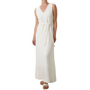 Shoulder Vestido Malha Texturizada Off White