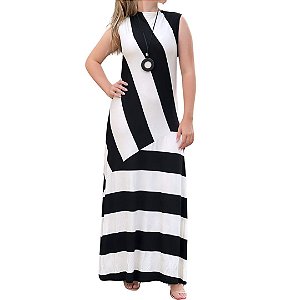 Shoulder Vestido Malha Listra