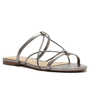 Arezzo Rasteira Prata Tiras Enlace Aberta