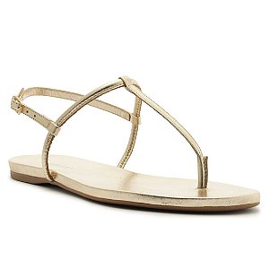 Arezzo Rasteira Dourada Slim Bico Redondo