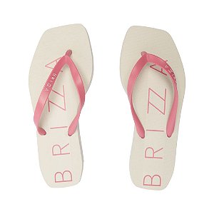 Arezzo Brizza Chinelo Branco Tira Rosa
