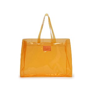 Arezzo Bolsa Laranja Shopping Transparente Brizza
