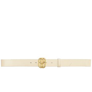 Schutz Cinto Emblem Couro Liso Branco