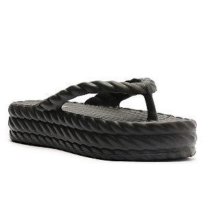 Arezzo Sandália Preta Flatform Marrocos Mid Brizza