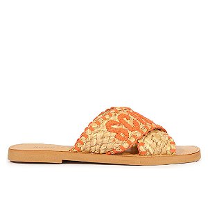 Schutz Rasteira X Natural Bordada